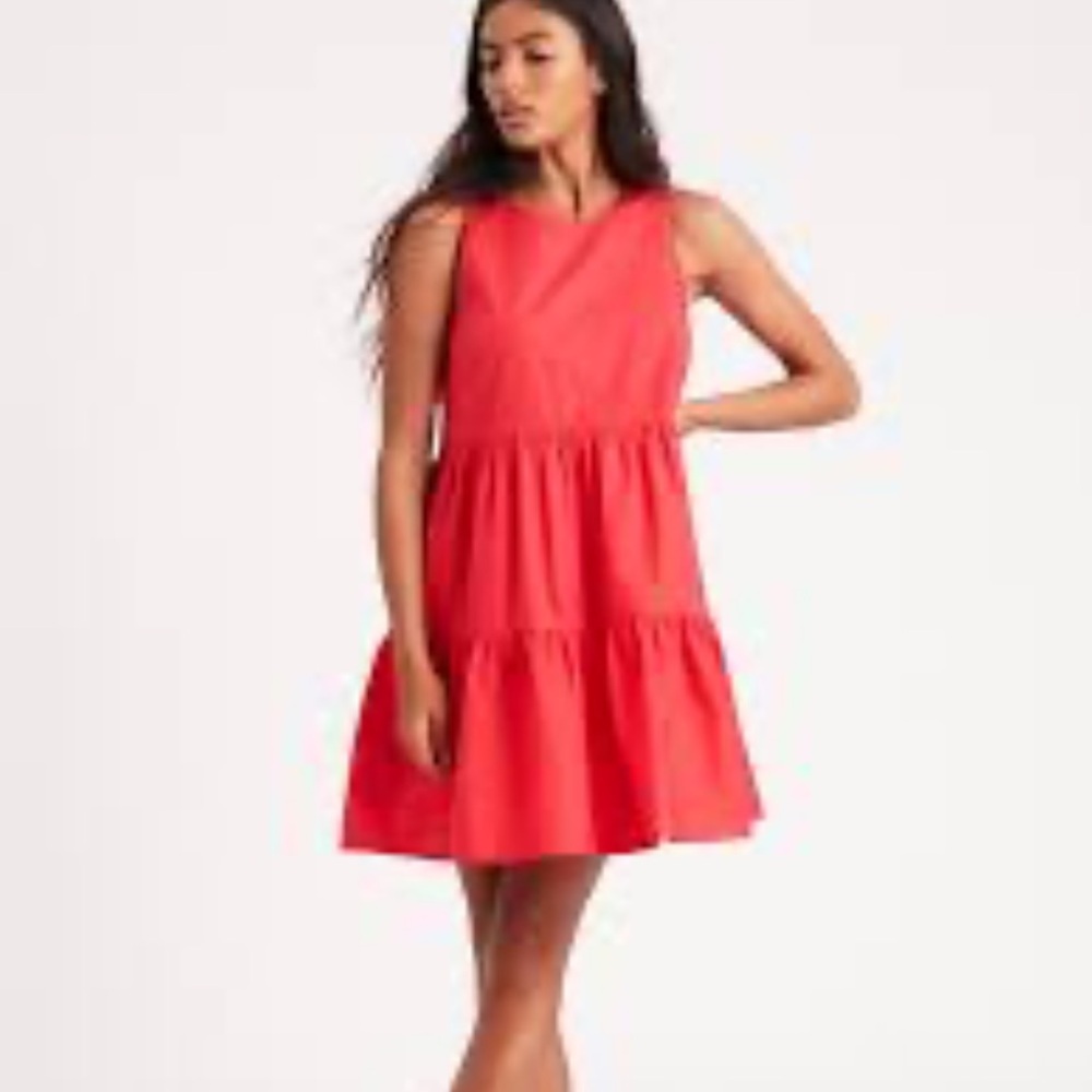 Banana Republic cotton Poplin Tiered Mini  Dress XL